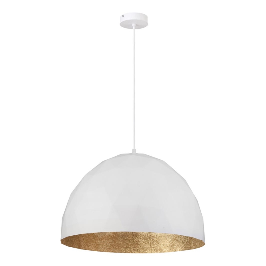 Kattokruunu johdossa DIAMENT 1xE27/60W/230V d. 50 cm valkoinen/kulta