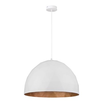 Kattokruunu johdossa DIAMENT 1xE27/60W/230V d. 50 cm valkoinen/kupari