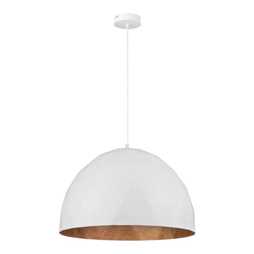 Kattokruunu johdossa DIAMENT 1xE27/60W/230V d. 50 cm valkoinen/kupari