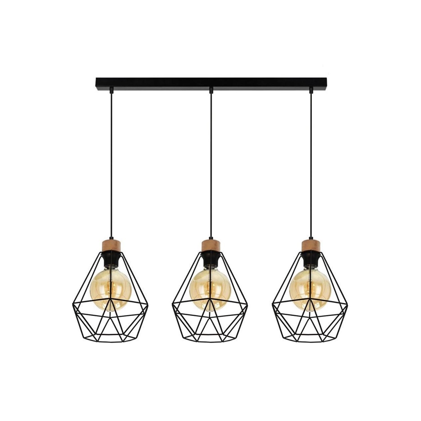 Kattokruunu johdossa DIAMENT 3xE27/60W/230V tammi – FSC sertifioitu