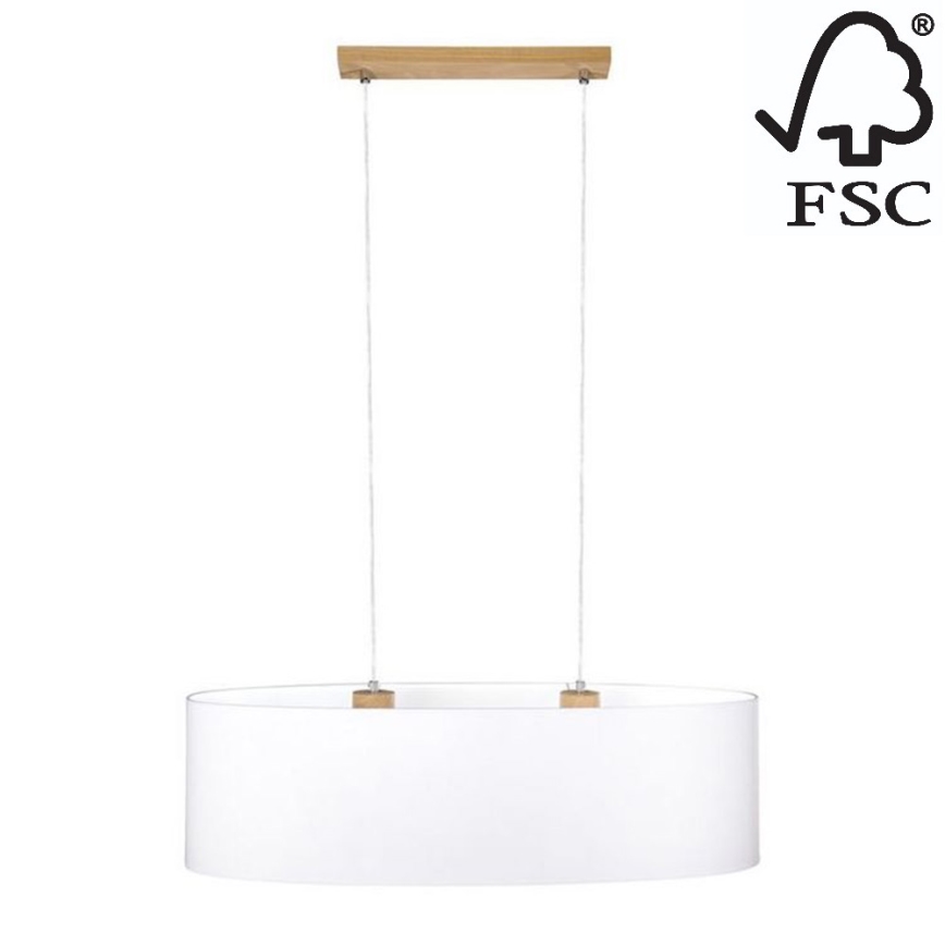 Kattokruunu johdossa DOVE 2xE27/40W/230V tammi - FSC-sertifioitu