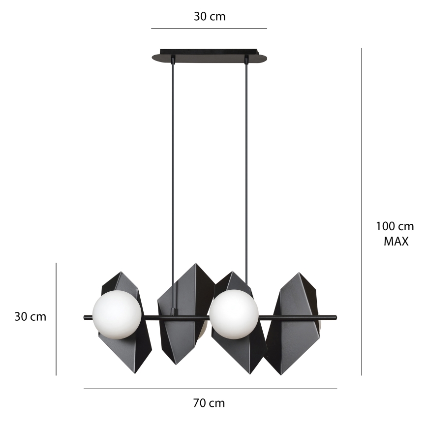 Kattokruunu johdossa DRIFTON 4xE14/10W/230V musta