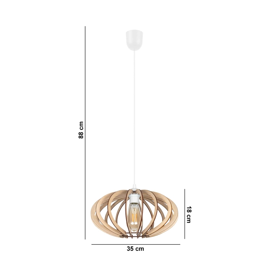 Kattokruunu johdossa EARTH 1xE27/60W/230V valkoinen/beige