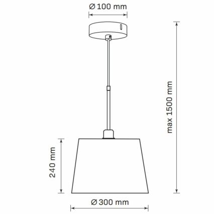 Kattokruunu johdossa ELENA 1xE27/20W/230V valkoinen