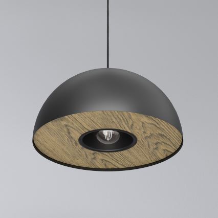 Kattokruunu johdossa ELGUND 1xE27/15W/230V halkaisija 35 cm musta