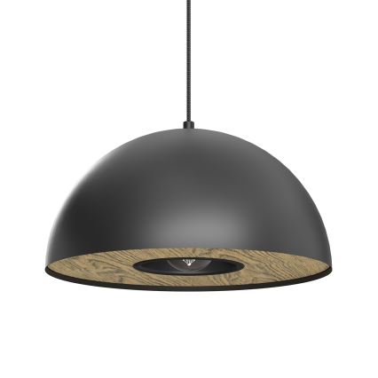 Kattokruunu johdossa ELGUND 1xE27/15W/230V halkaisija 35 cm musta
