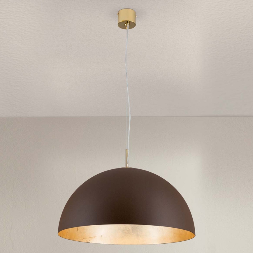 Kattokruunu johdossa ELIANO 1xE27/60W/230V halkaisija 50 cm ruskea/kulta