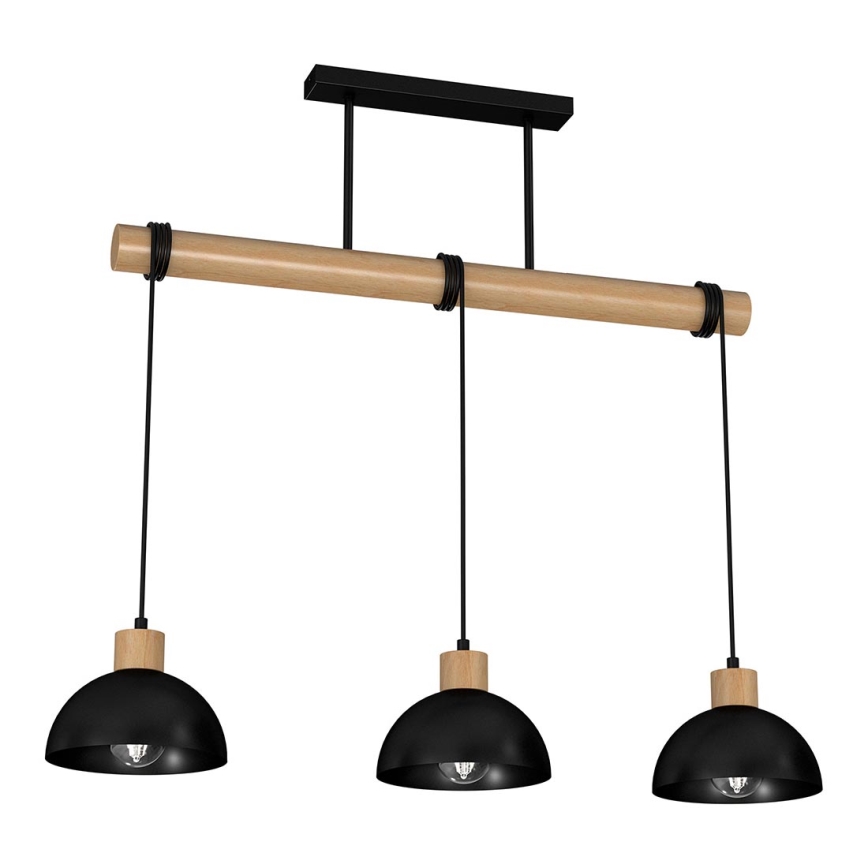 Kattokruunu johdossa ERIK 3xE27/60W/230V beige/musta
