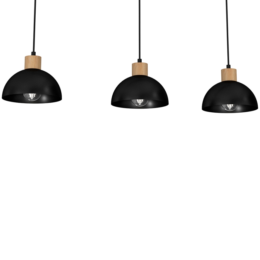 Kattokruunu johdossa ERIK 3xE27/60W/230V beige/musta