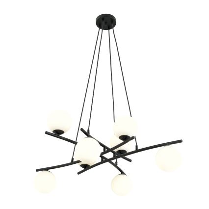 Kattokruunu johdossa ESSA 8xE14/10W/230V musta/valkoinen