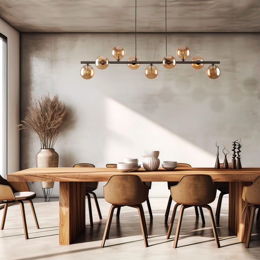 Kattokruunu johdossa ESTERA 9xG9/6W/230V ruskea/savuinen beige