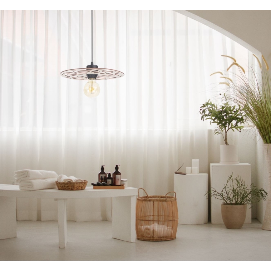 Kattokruunu johdossa FALCO 1xE27/60W/230V halkaisija 30 cm beige