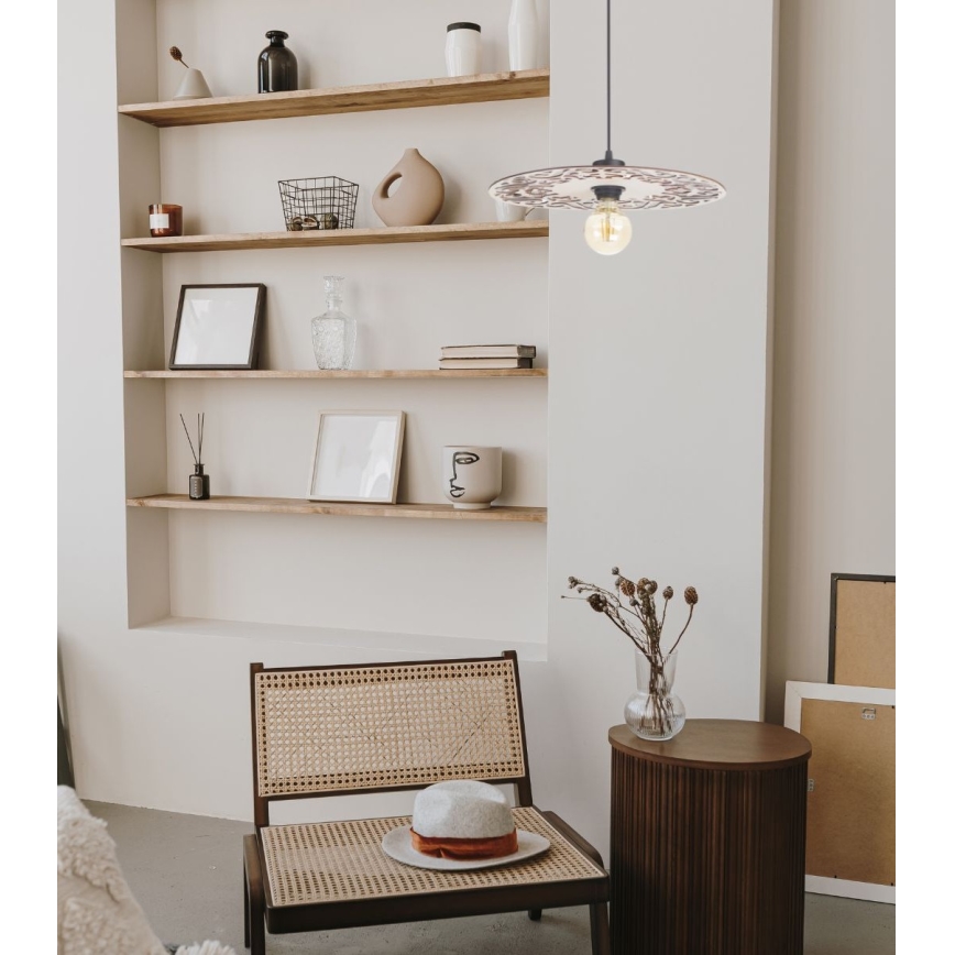 Kattokruunu johdossa FALCO 1xE27/60W/230V halkaisija 40 cm beige