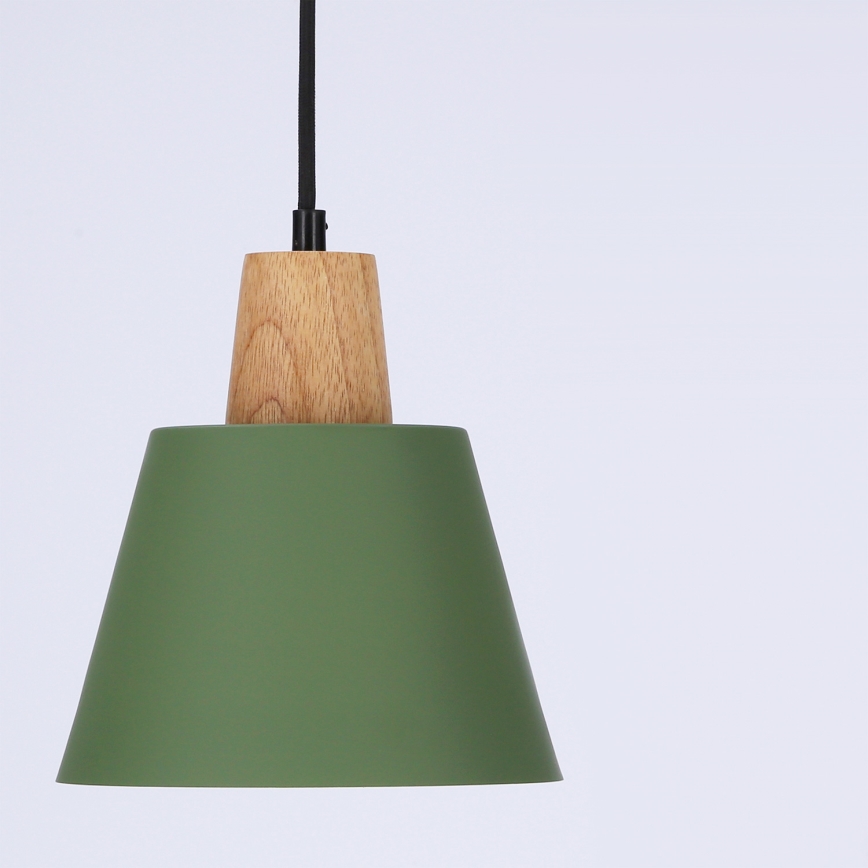 Kattokruunu johdossa FARO 1xE27/40W/230V vihreä/pyökki