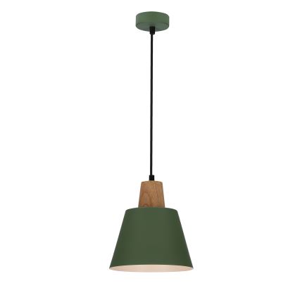 Kattokruunu johdossa FARO 1xE27/40W/230V vihreä/pyökki