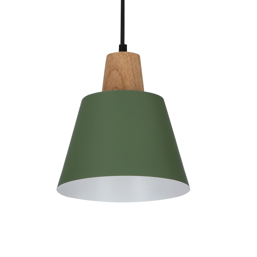 Kattokruunu johdossa FARO 1xE27/40W/230V vihreä/pyökki