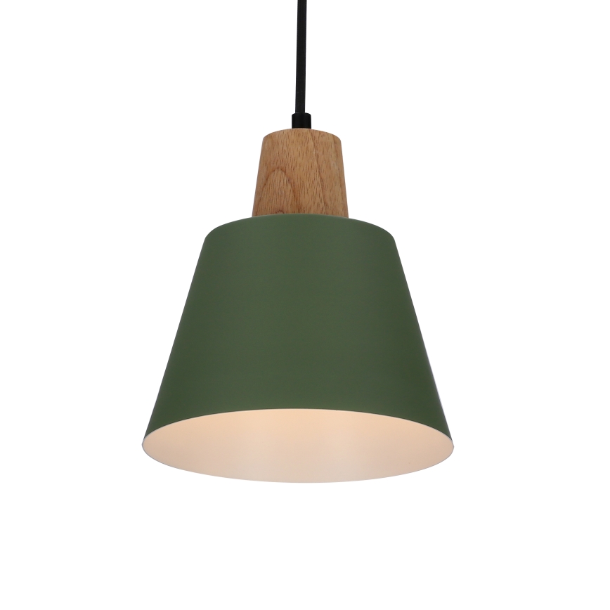 Kattokruunu johdossa FARO 1xE27/40W/230V vihreä/pyökki