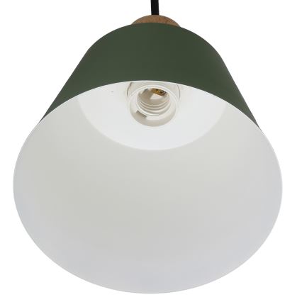 Kattokruunu johdossa FARO 1xE27/40W/230V vihreä/pyökki