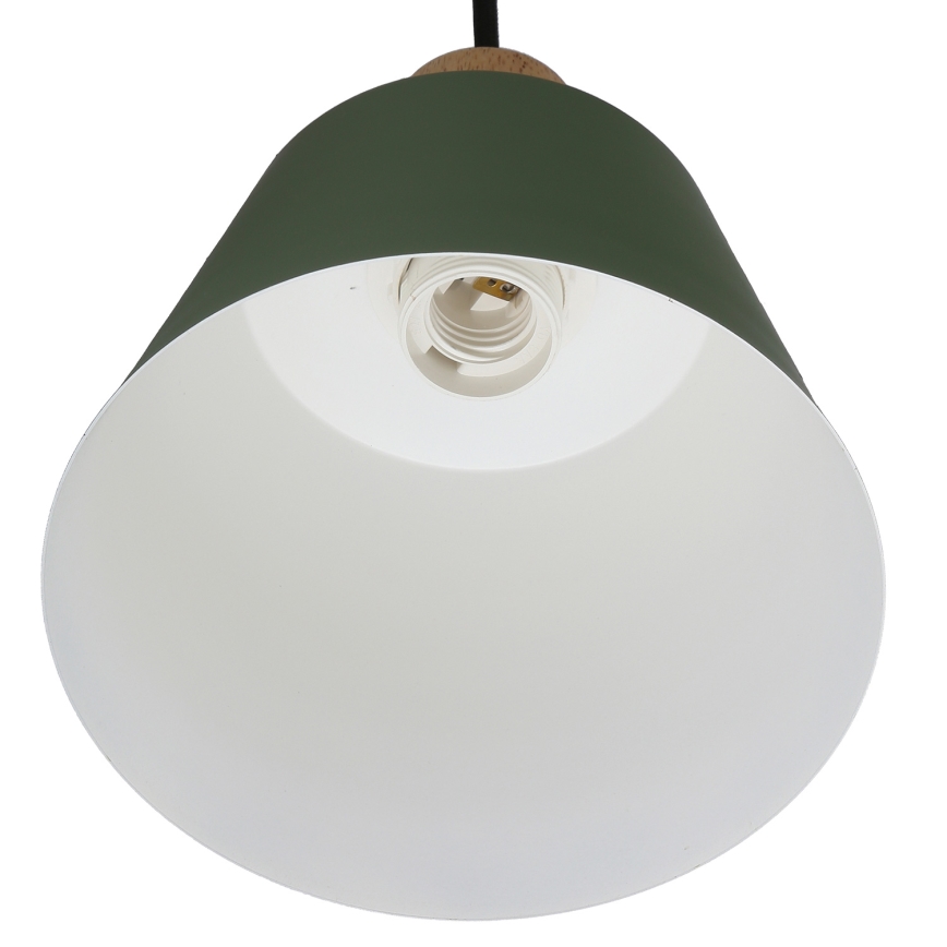 Kattokruunu johdossa FARO 1xE27/40W/230V vihreä/pyökki