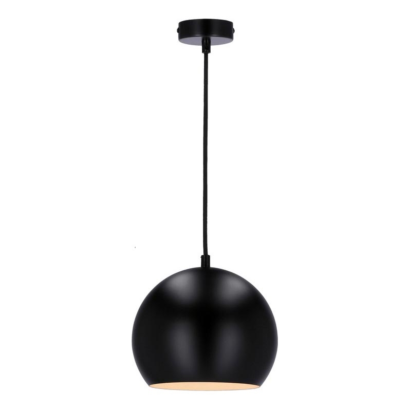 Kattokruunu johdossa FLEN 1xE27/40W/230V d. 20 cm musta