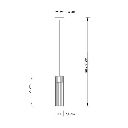 Kattokruunu johdossa FOBIA 1xGU10/25W/230V musta/kulta