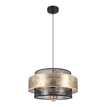 Kattokruunu johdossa GABI 1xE27/60W/230V kultainen/musta halkaisija 40 cm