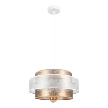 Kattokruunu johdossa GABI 1xE27/60W/230V kultainen/valkoinen halkaisija 40 cm