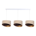 Kattokruunu johdossa GALAXY 3xE27/60W/230V beige/ruskea/kulta