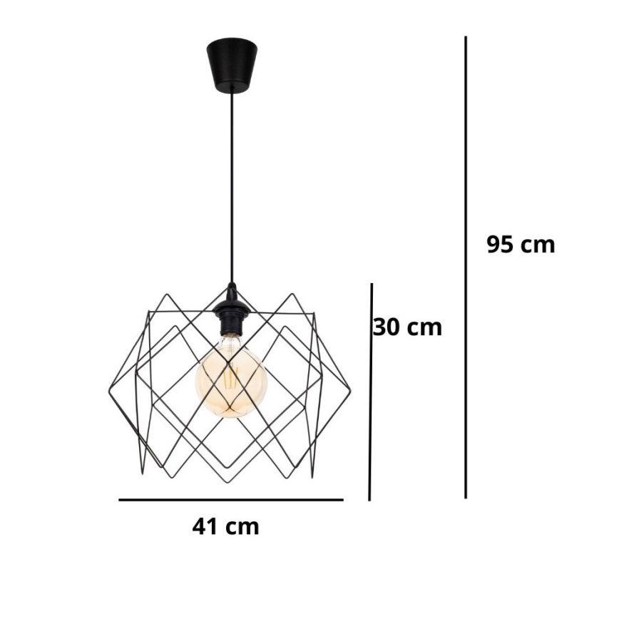 Kattokruunu johdossa GALL 1xE27/60W/230V musta