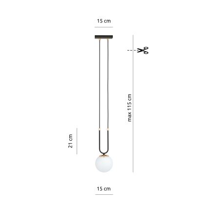 Kattokruunu johdossa GLAM 1xE14/10W/230V musta