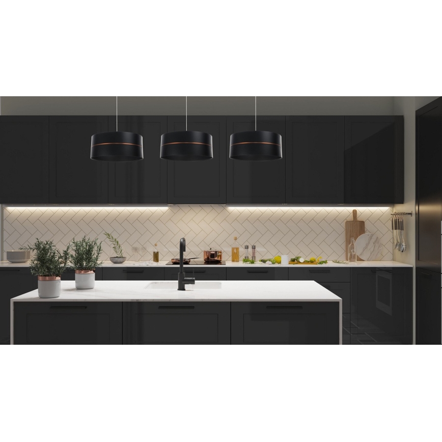Kattokruunu johdossa GLAM HOME 1xE27/60W/230V d. 40 cm musta