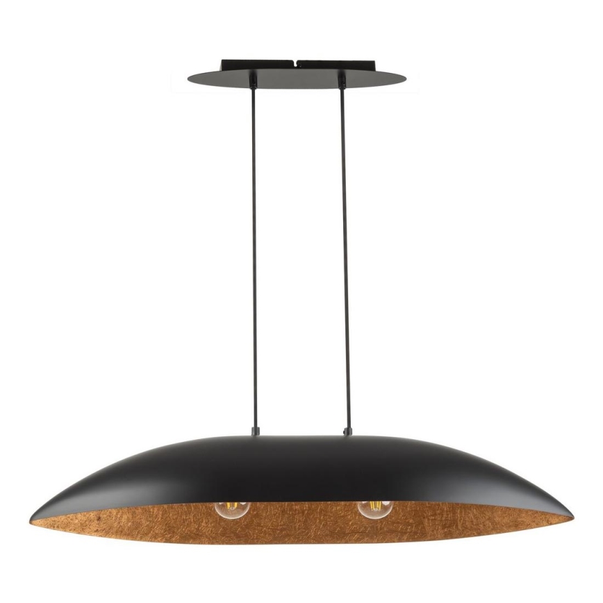 Kattokruunu johdossa GONDOLA 2xE27/60W/230V musta/kupari
