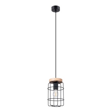 Kattokruunu johdossa GOTTO 1xE27/15W/230V musta/pyökki
