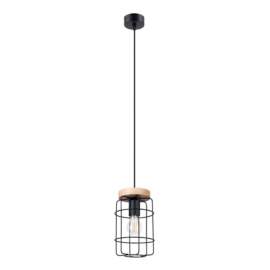 Kattokruunu johdossa GOTTO 1xE27/15W/230V musta/pyökki