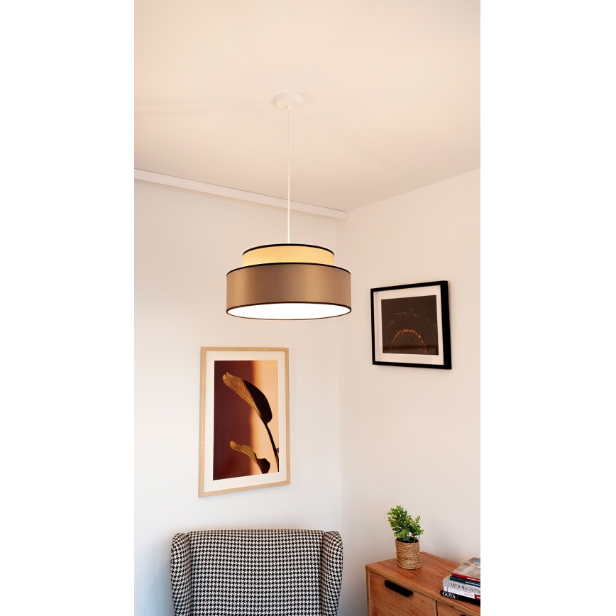 Kattokruunu johdossa GRACE 1xE27/60W/230V beige/ruskea
