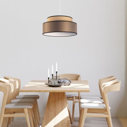 Kattokruunu johdossa GRACE 1xE27/60W/230V beige/ruskea