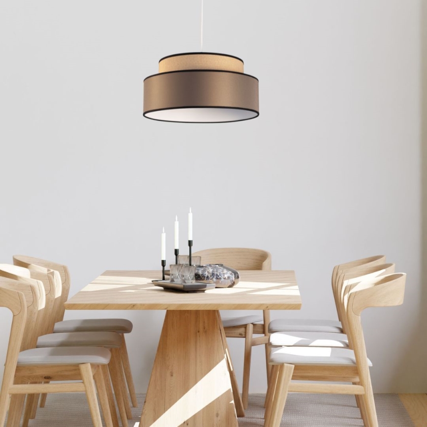 Kattokruunu johdossa GRACE 1xE27/60W/230V beige/ruskea