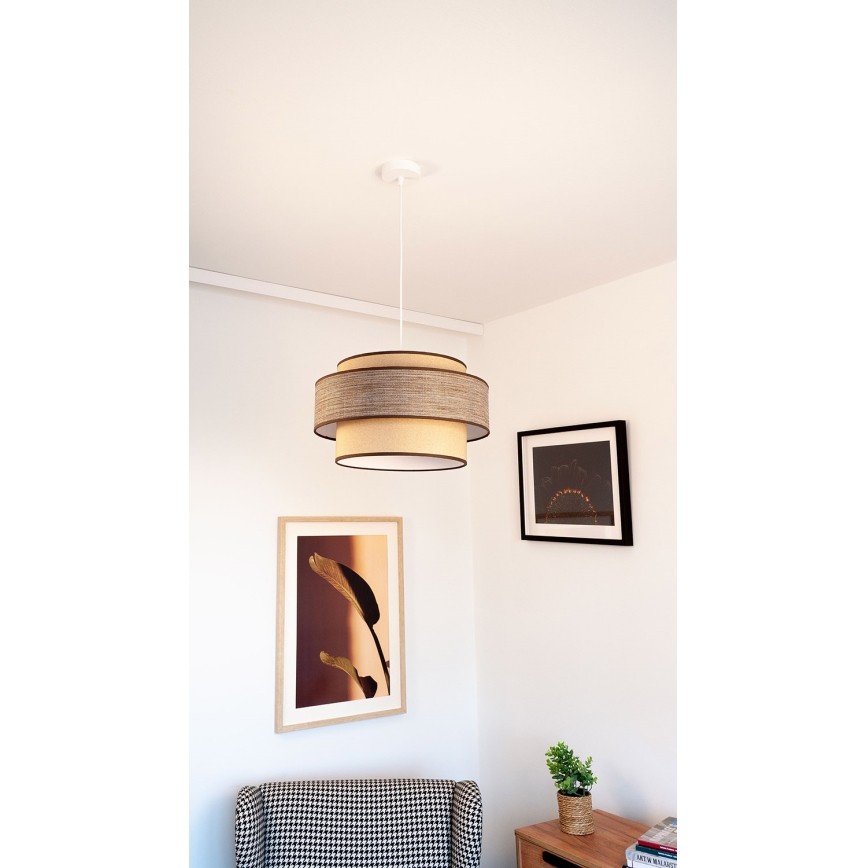 Kattokruunu johdossa GRACE 1xE27/60W/230V beige/ruskea