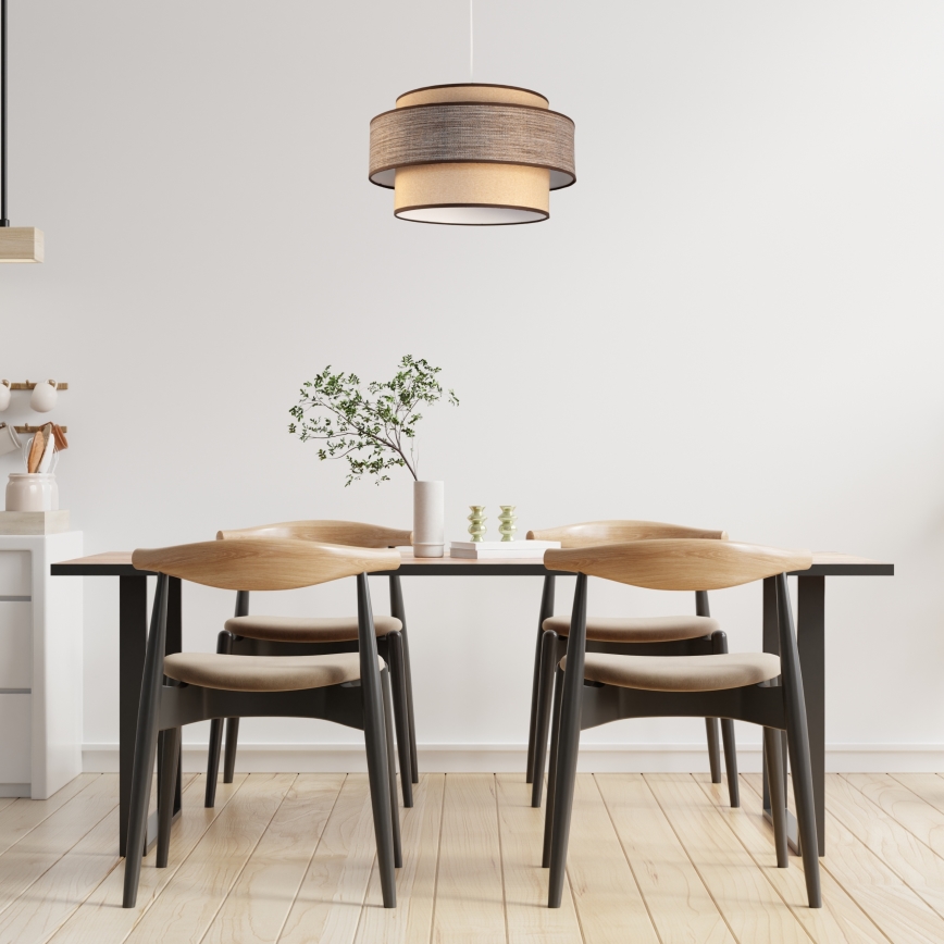 Kattokruunu johdossa GRACE 1xE27/60W/230V beige/ruskea