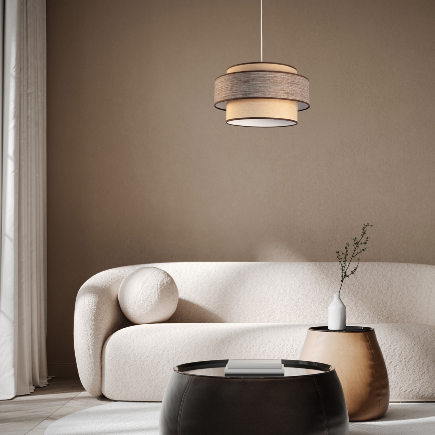 Kattokruunu johdossa GRACE 1xE27/60W/230V beige/ruskea