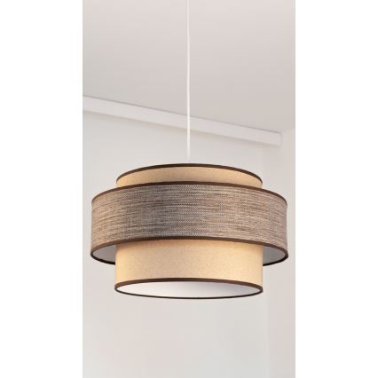 Kattokruunu johdossa GRACE 1xE27/60W/230V beige/ruskea