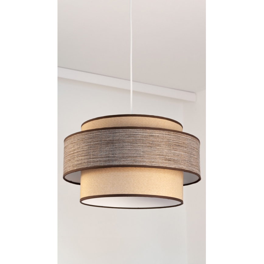 Kattokruunu johdossa GRACE 1xE27/60W/230V beige/ruskea