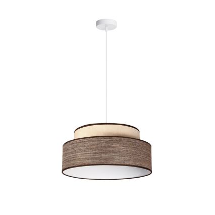Kattokruunu johdossa GRACE 1xE27/60W/230V halkaisija 40 cm kerma/ruskea