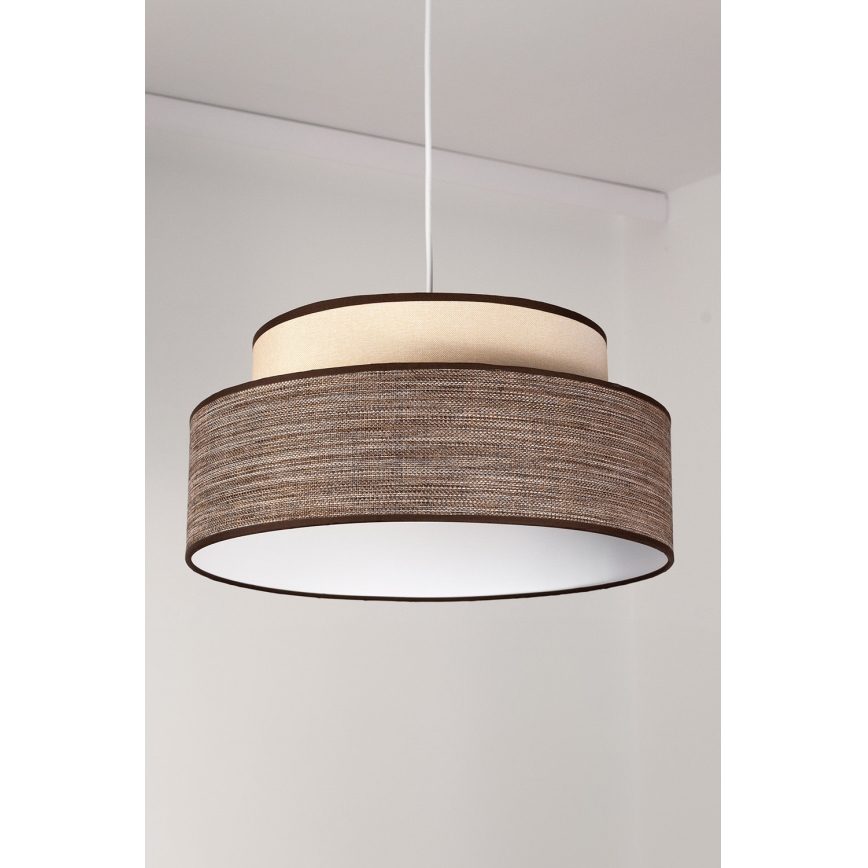 Kattokruunu johdossa GRACE 1xE27/60W/230V halkaisija 40 cm kerma/ruskea