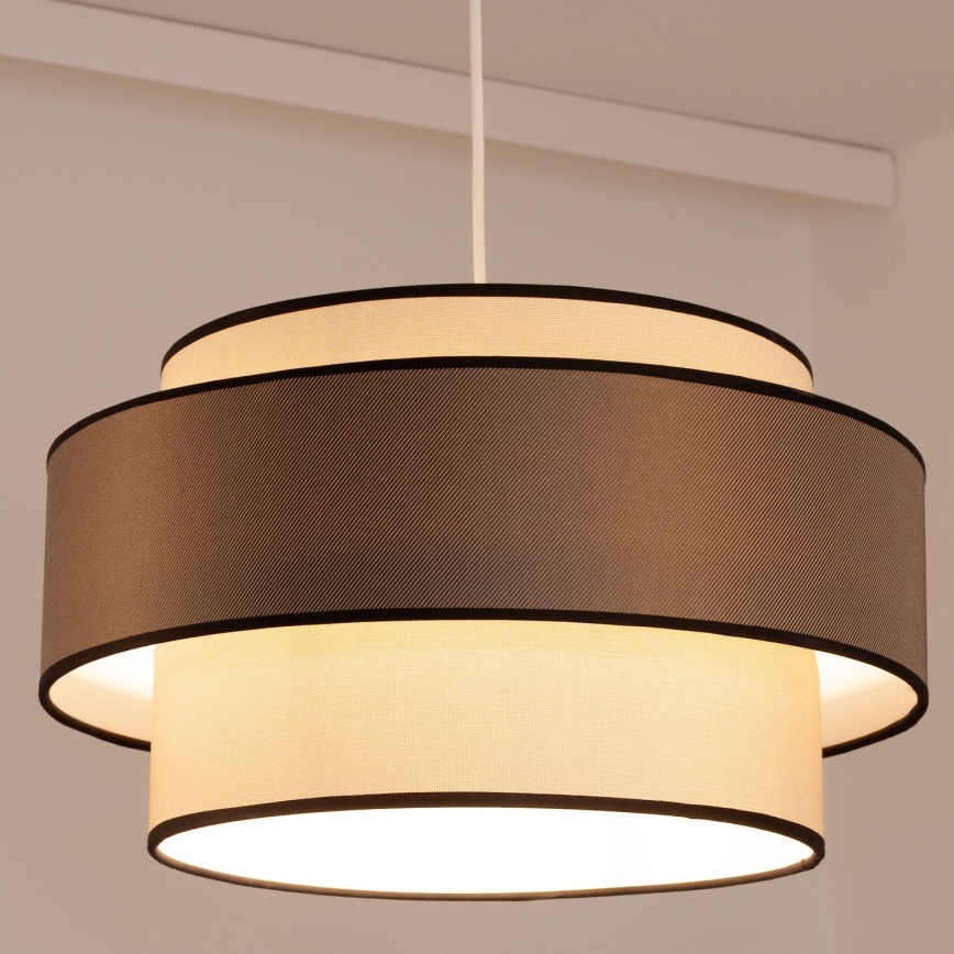 Kattokruunu johdossa GRACE 1xE27/60W/230V halkaisija 40 cm kerma/ruskea