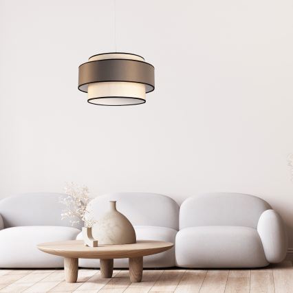 Kattokruunu johdossa GRACE 1xE27/60W/230V halkaisija 40 cm kerma/ruskea