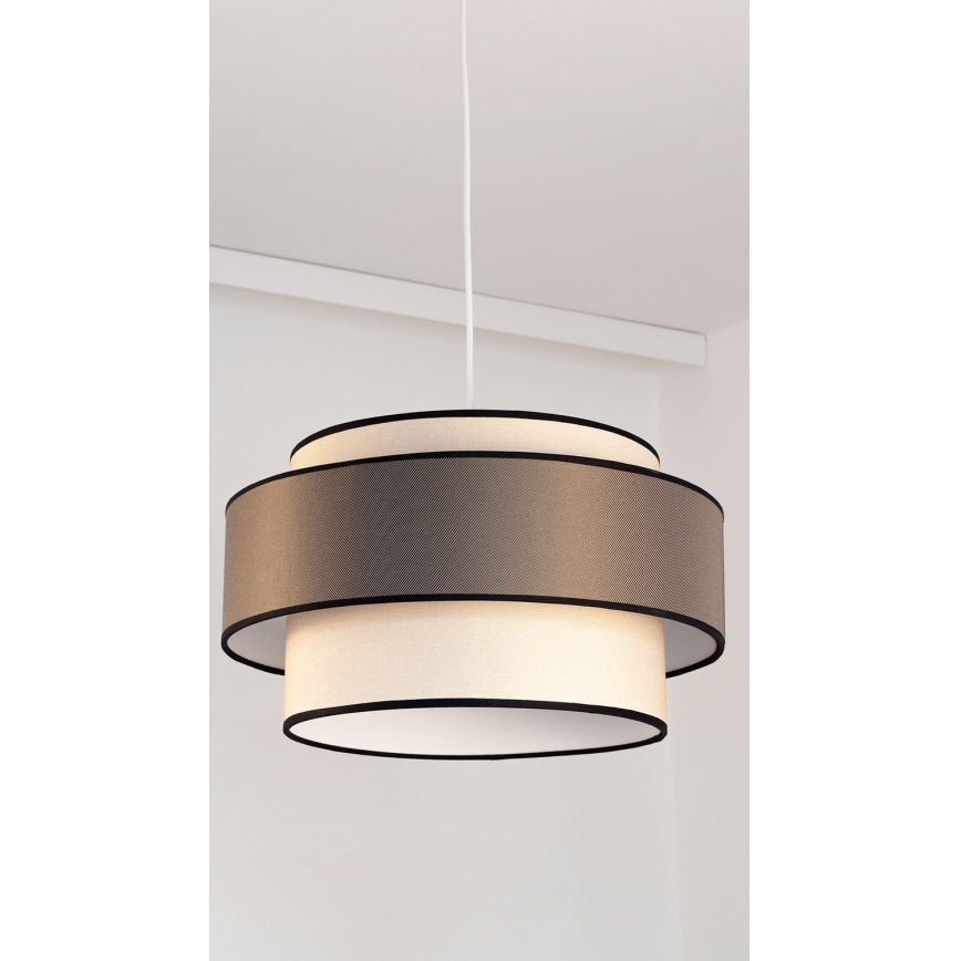 Kattokruunu johdossa GRACE 1xE27/60W/230V halkaisija 40 cm kerma/ruskea