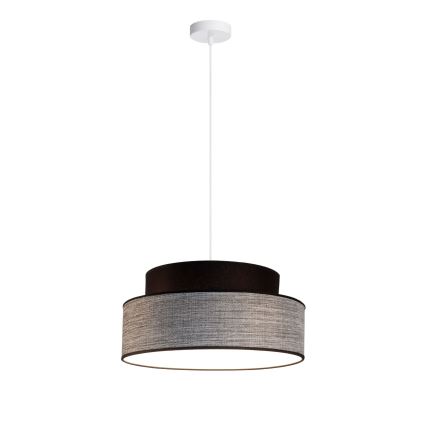 Kattokruunu johdossa GRACE 1xE27/60W/230V halkaisija 40 cm musta/harmaa