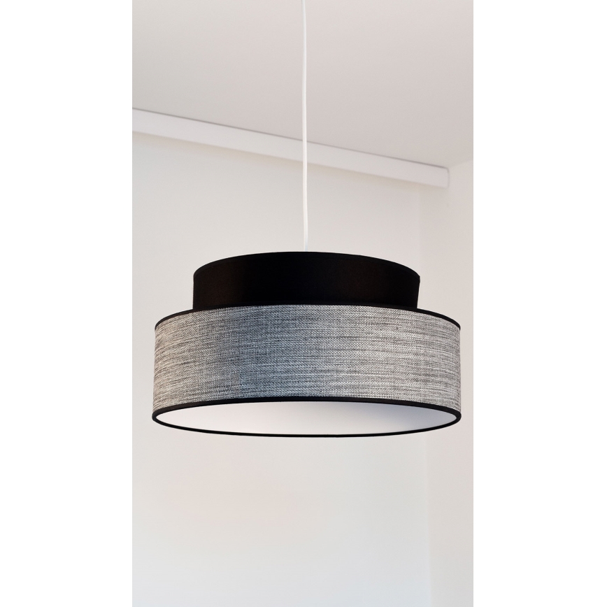 Kattokruunu johdossa GRACE 1xE27/60W/230V halkaisija 40 cm musta/harmaa