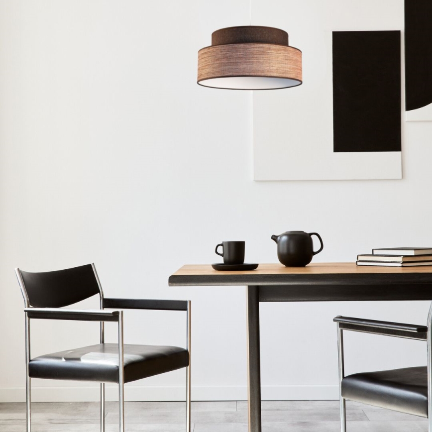 Kattokruunu johdossa GRACE 1xE27/60W/230V halkaisija 40 cm ruskea/beige